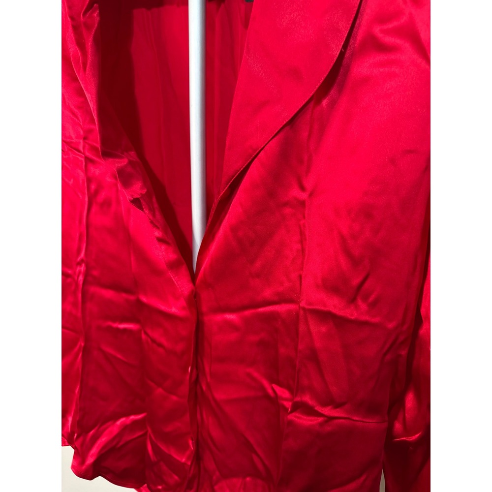 Vintage Valerie Stevens‎ Pure Silk Pajama Red 2 Piece Sleepwear NWT Petite Small - Picture 2 of 10